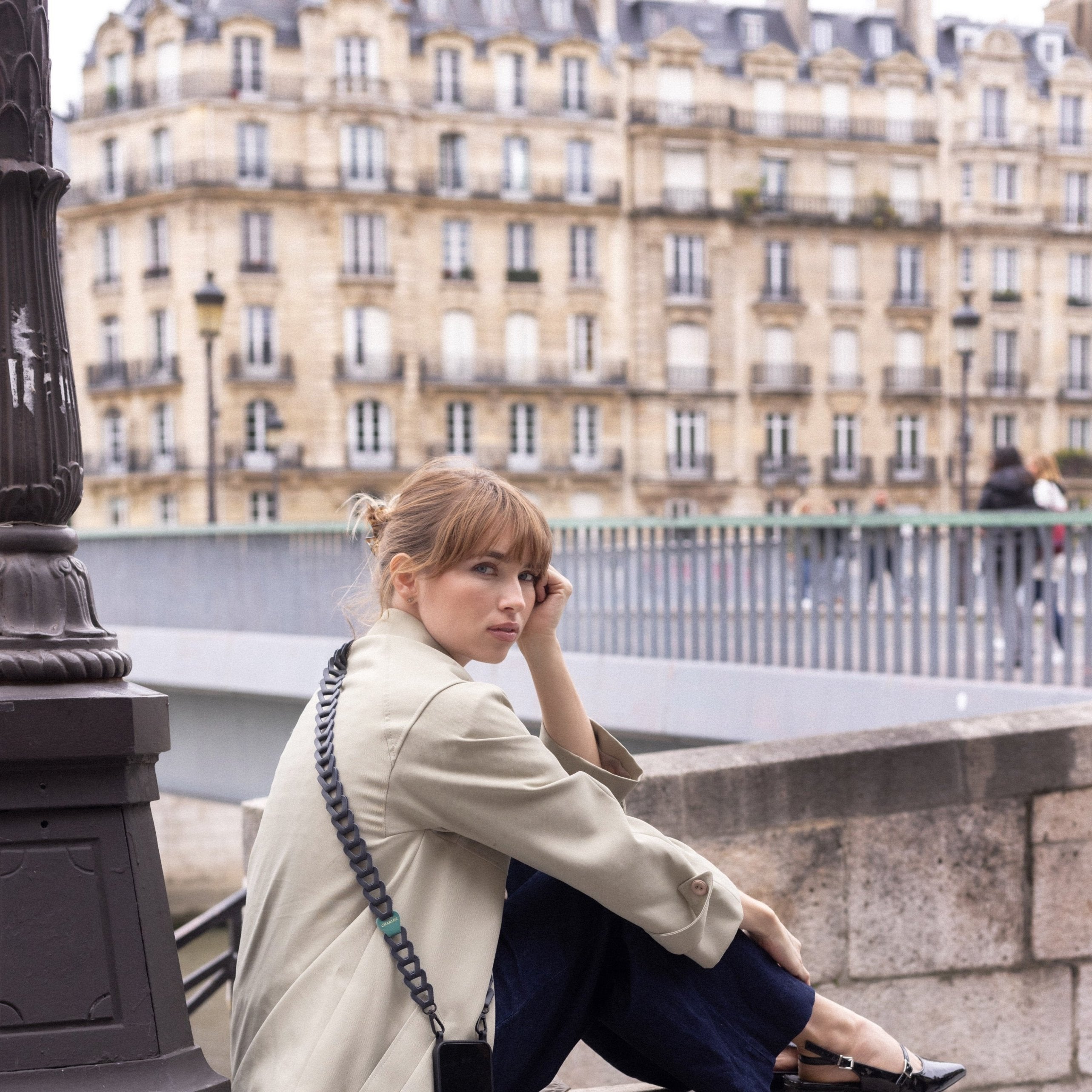 Coque Clear + Mel Cuir Long Bleu Nuit