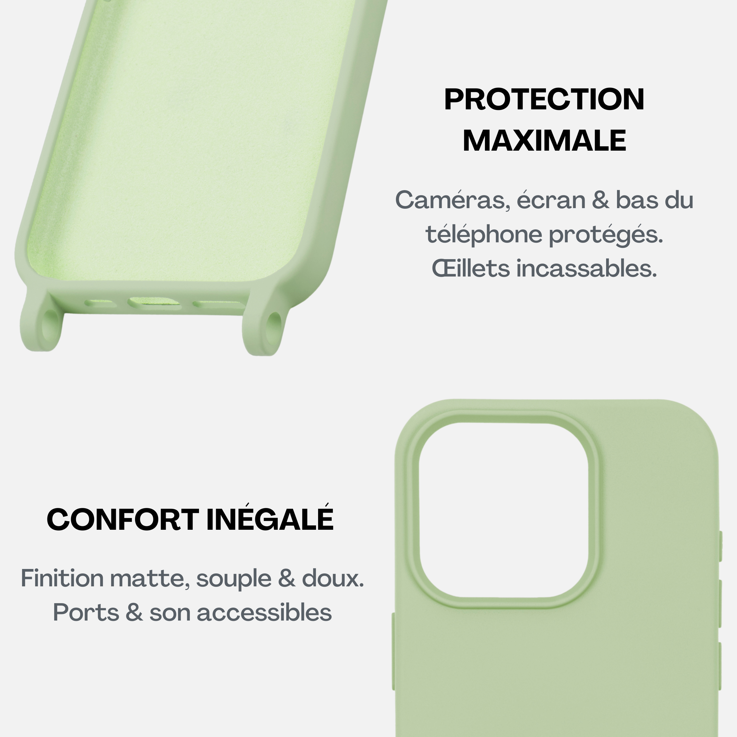 Coque Sauge + Cordon Elie Vichy