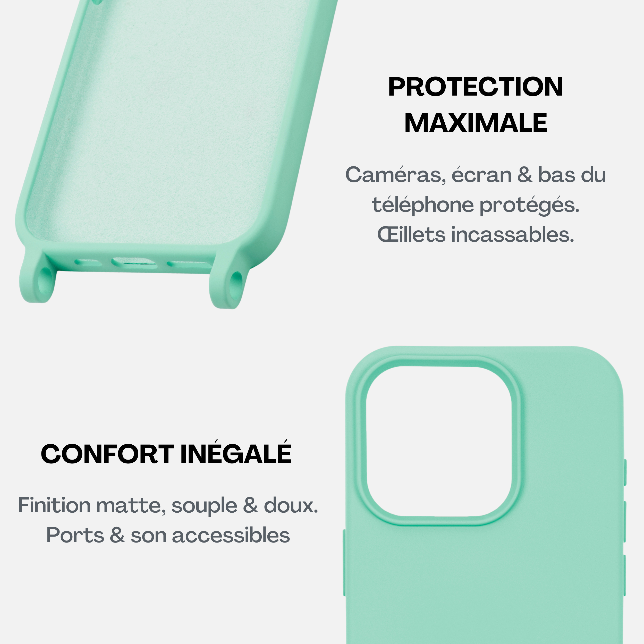 Coque Mint + Chaîne Collier JUHU Azur