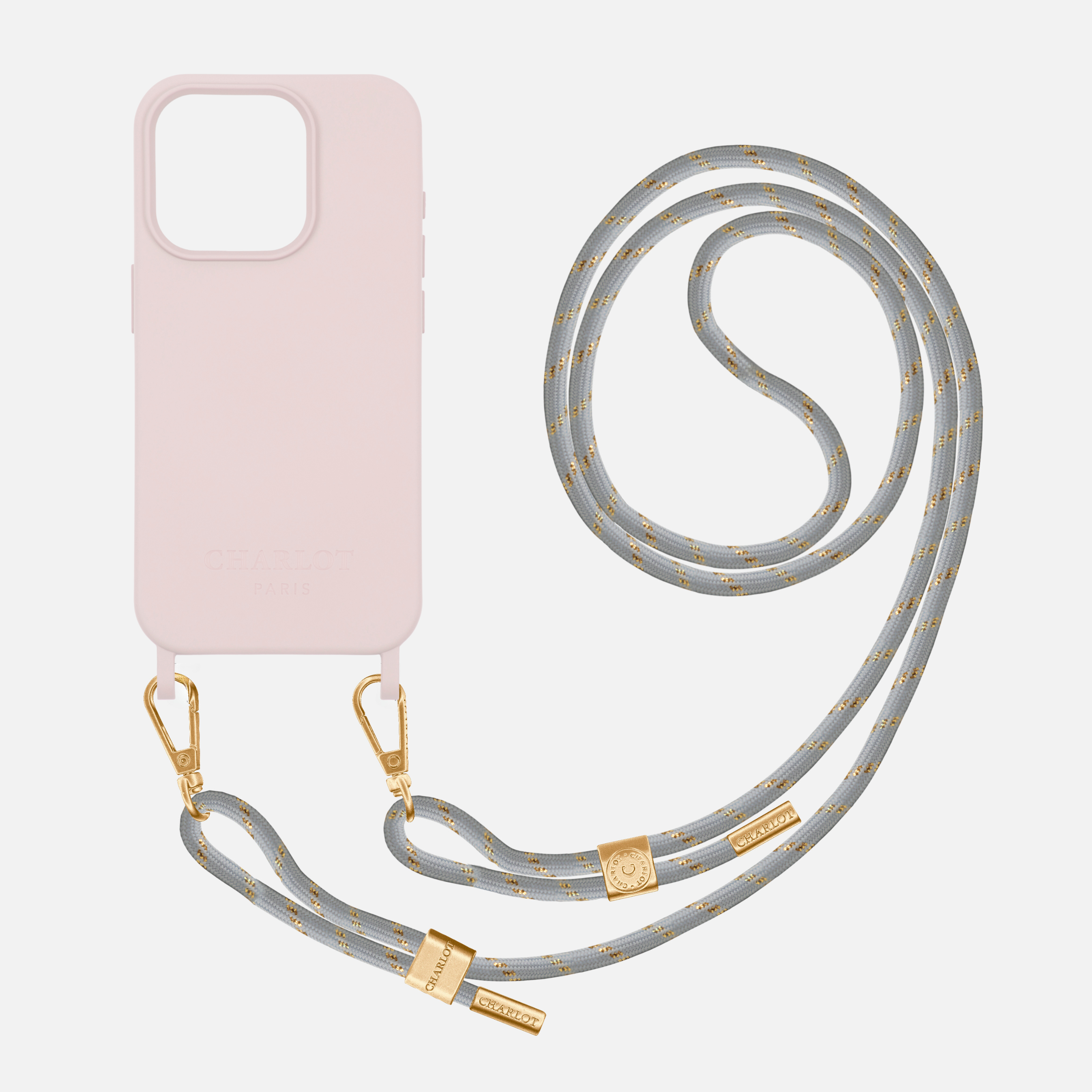 Coque Powder Pink + Cordon Signature Stellar