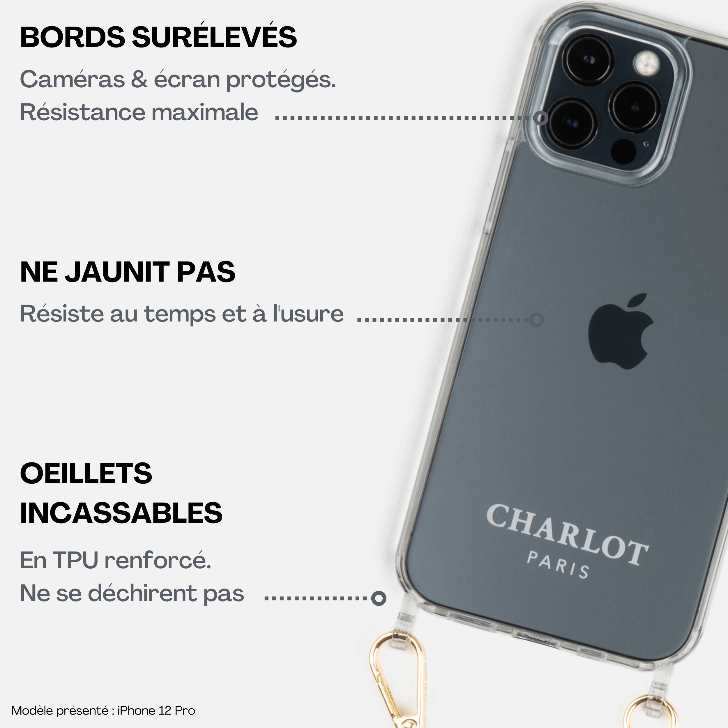 Coque Clear + Mel Cuir Long Cannelle