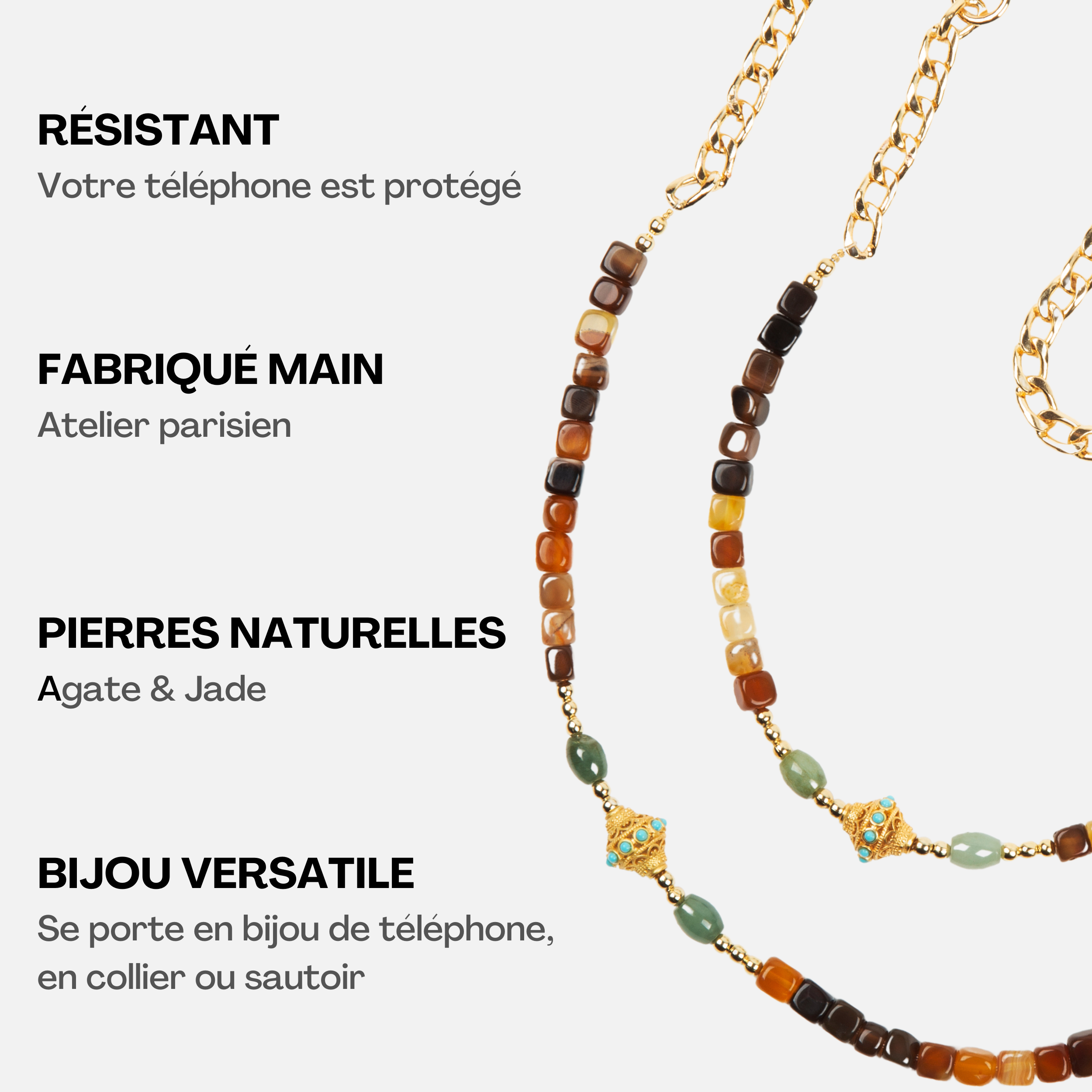 Coque Clear + Chaîne Collier JUHU Terra