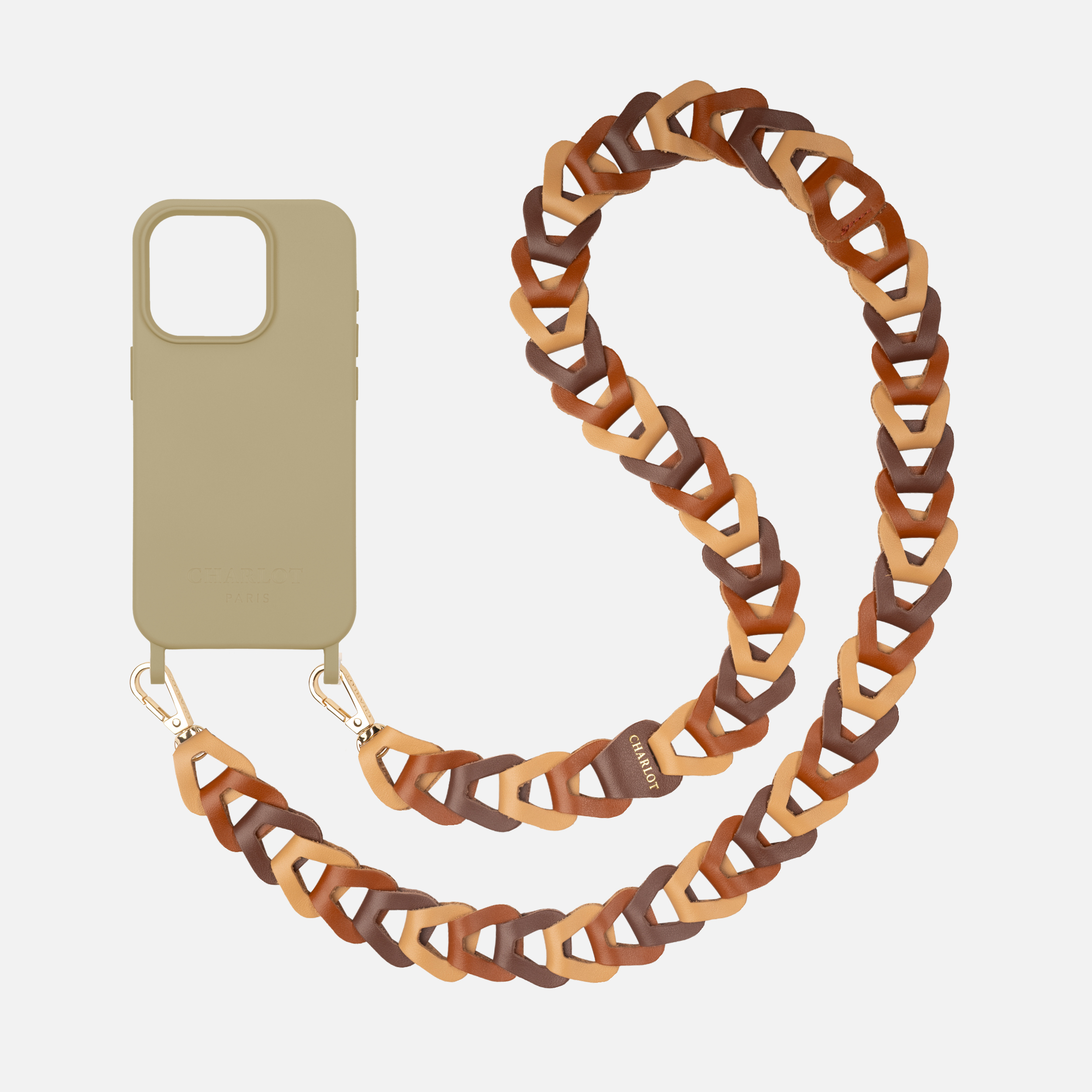 Coque Taupe + Mel Cuir Long Cannelle