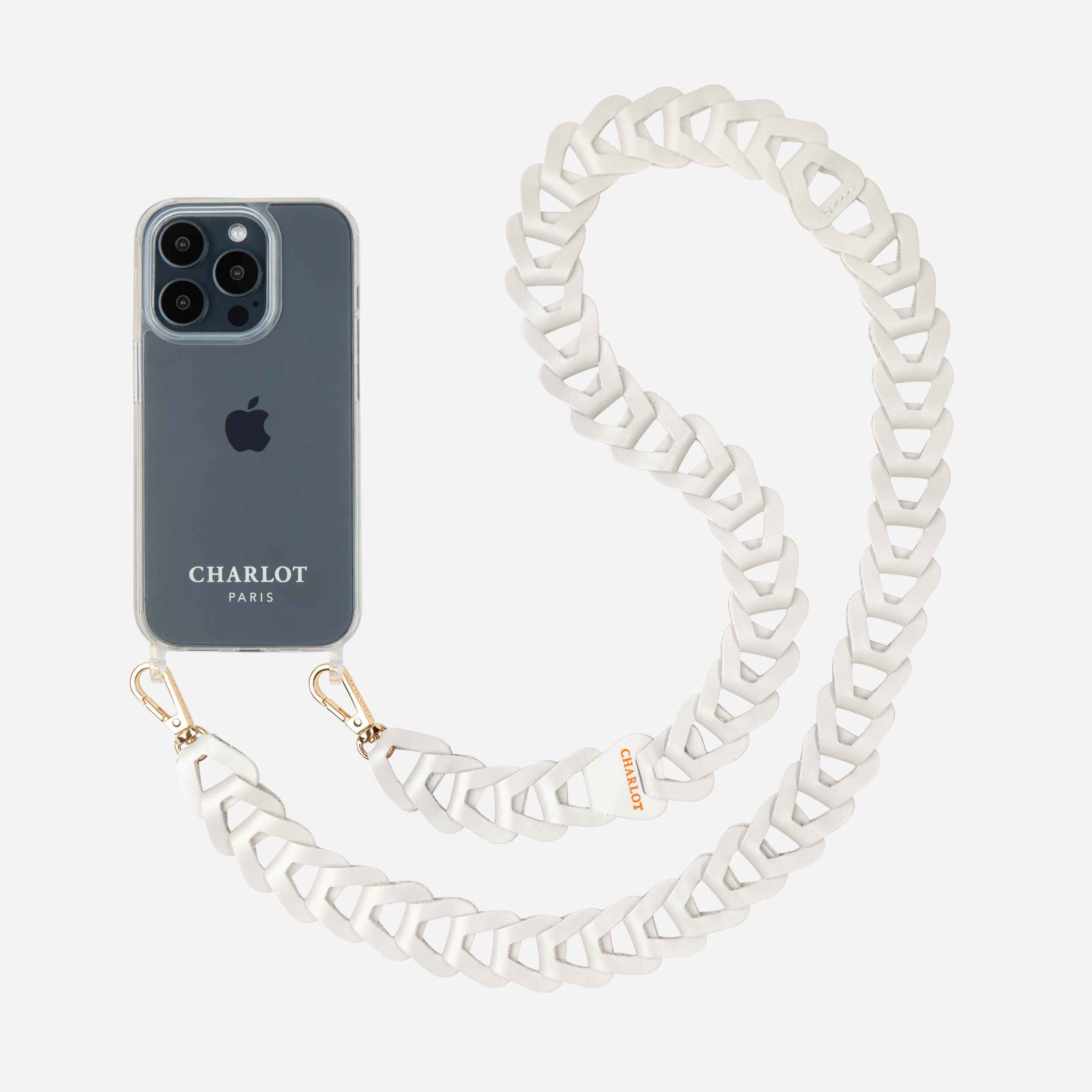 Coque Clear + Mel Cuir Long Écru