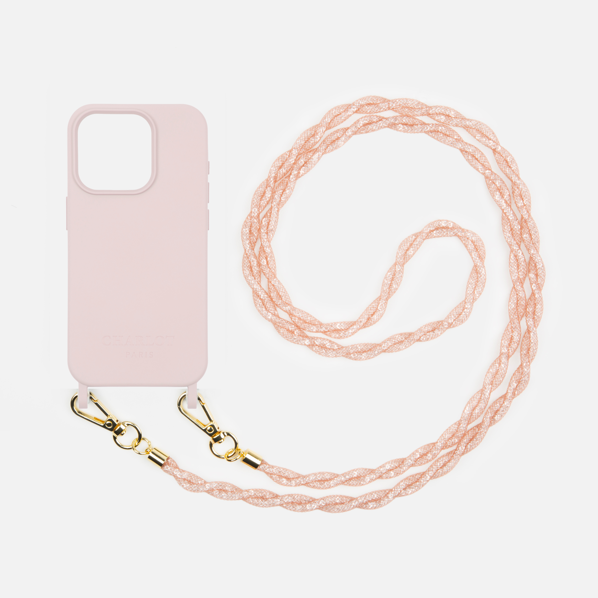 Coque Powder Pink + Mia Strass Rose