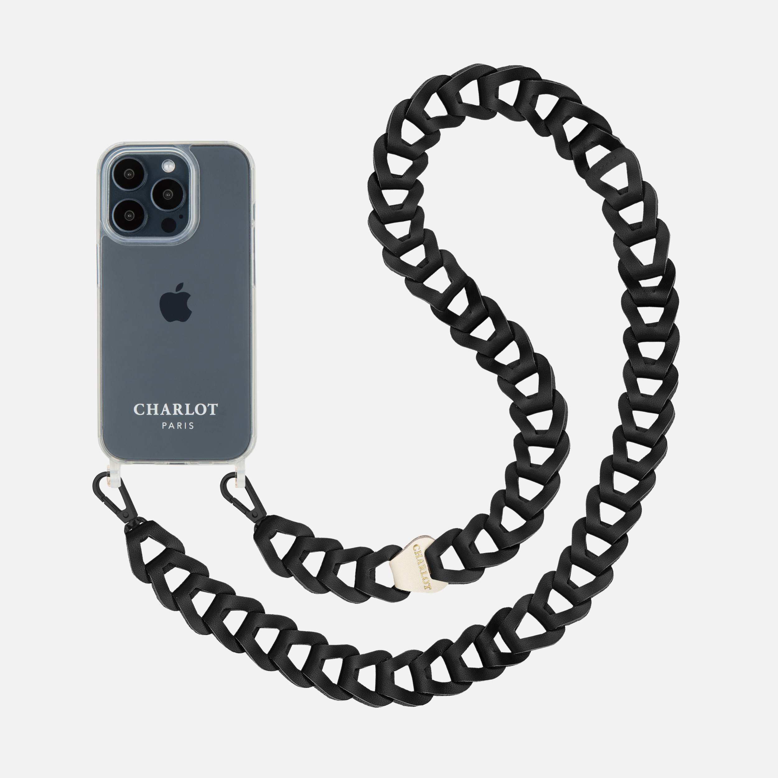 Coque Clear + Mel cuir long noir